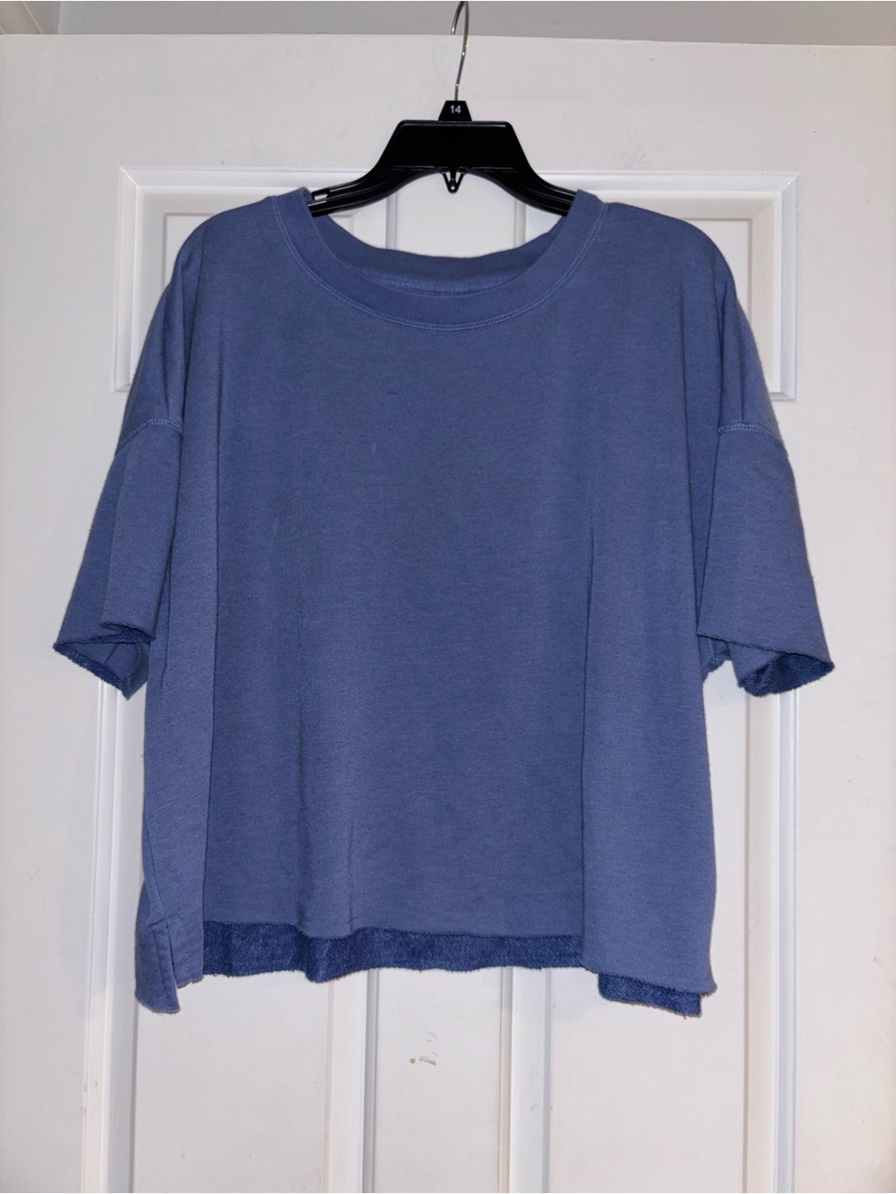 Secret Treasures Dusty Blue Boxy Short Sleeve Top